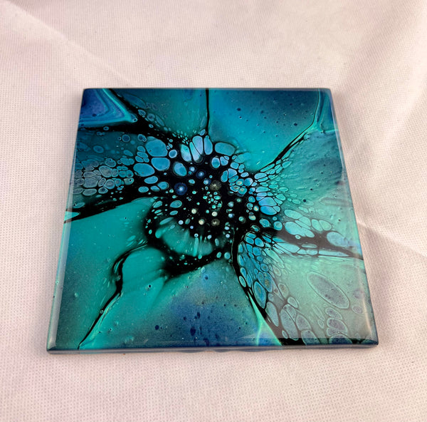 Iridescent Blue & Green Trivet