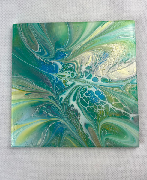 Iridescent Green & Blue Trivet