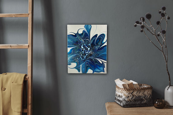 Blue, Silver, & White 8”x10” Canvas Original