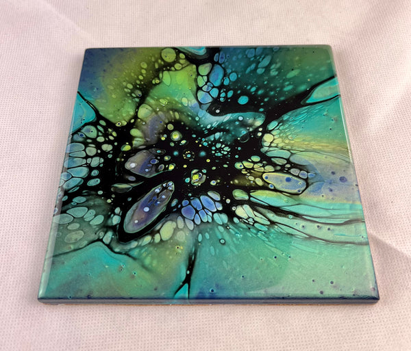 Iridescent Green & Yellow Trivet