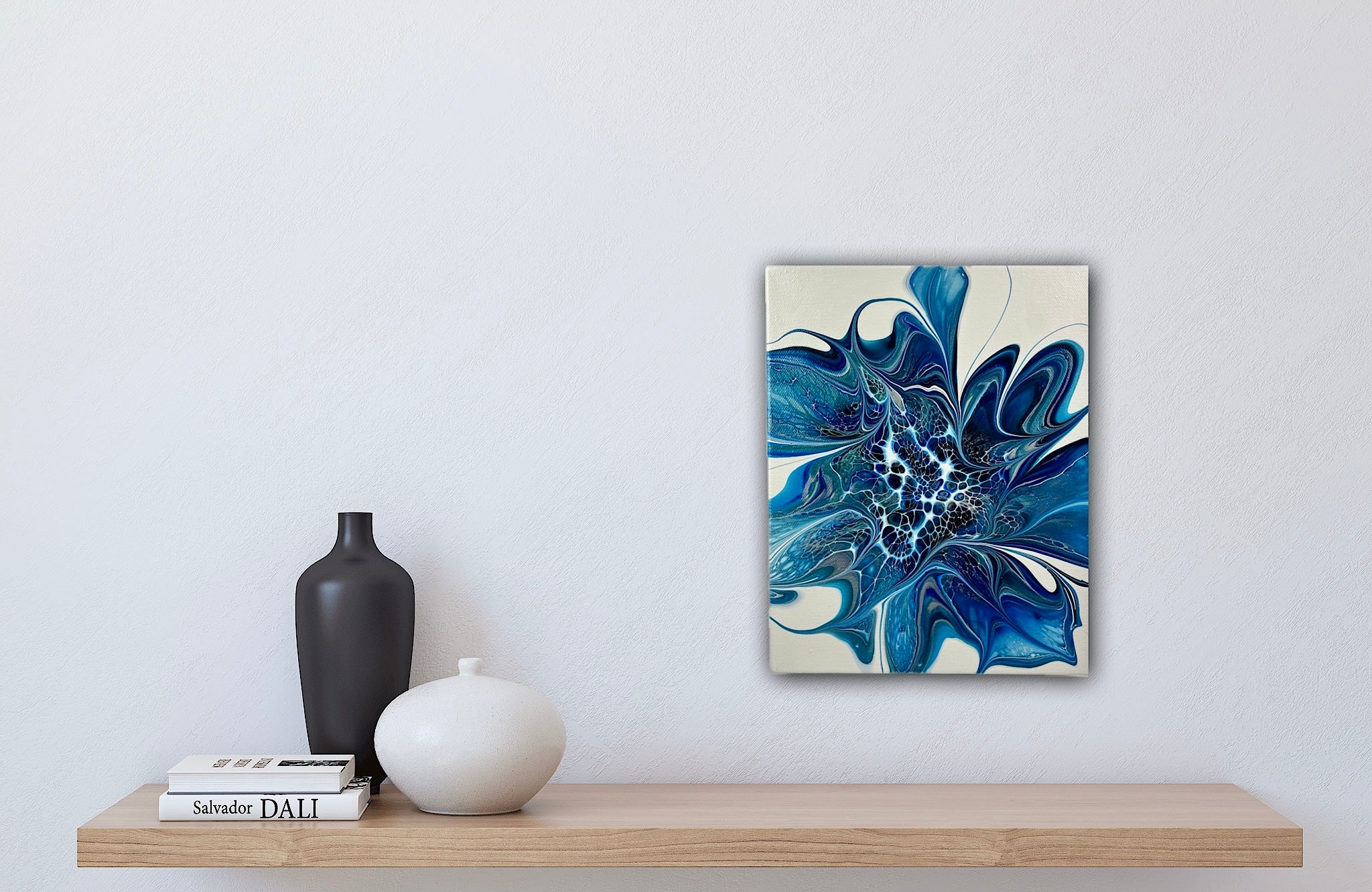Blue, Silver, & White 8”x10” Canvas Original