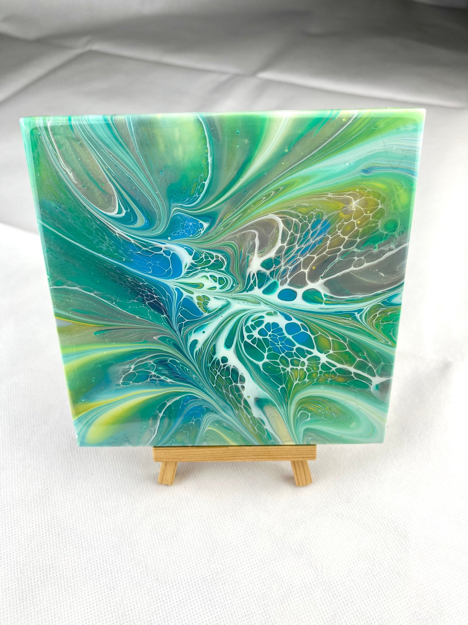 Iridescent Green & Blue Trivet