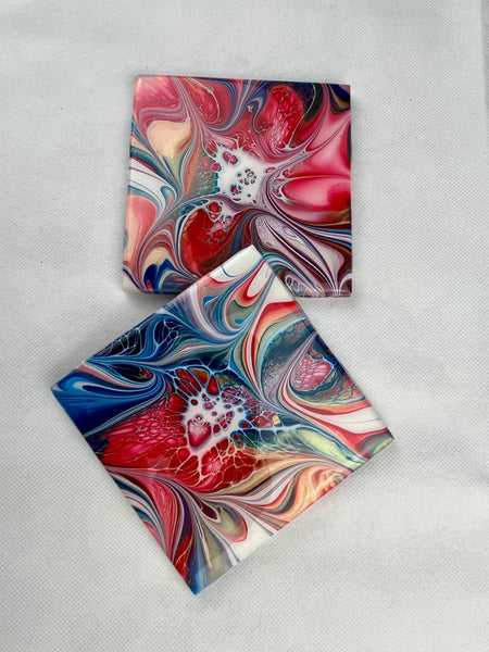 Red, White, Blue, & Gold Coaster Set