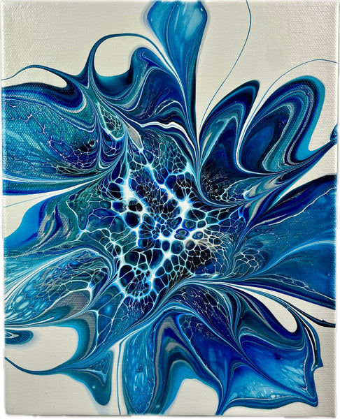Blue, Silver, & White 8”x10” Canvas Original