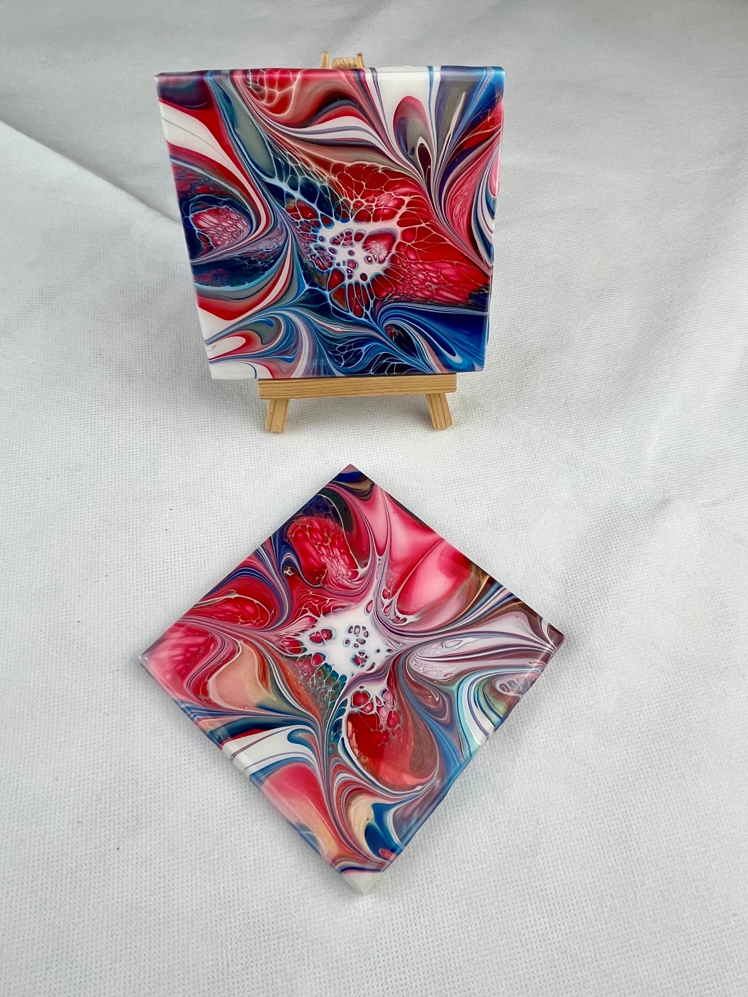Red, White, Blue, & Gold Coaster Set