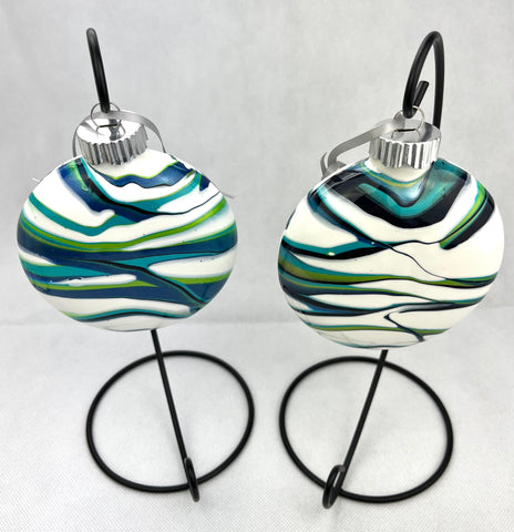 Blue, Green, & White Disc Ornament