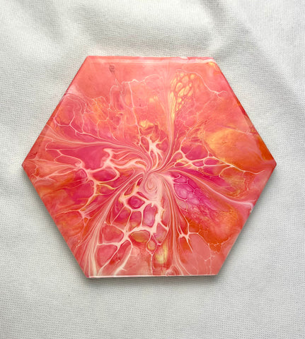 Pink & Gold Hexagon Trivet