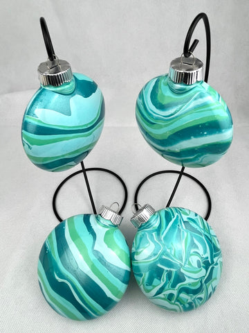 Mint & Turquoise Lrg Disc Ornament