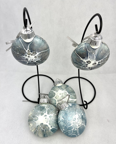 Ice Blue & Silver Disc Ornament