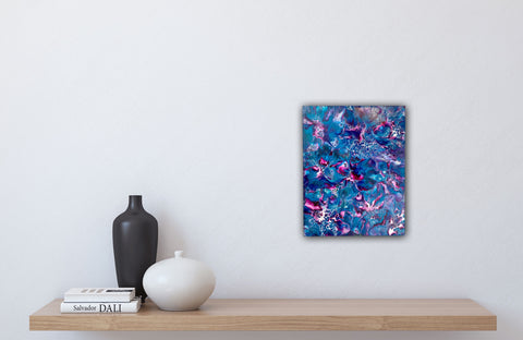 Blue + Hot Pink 11”x14” Canvas Original